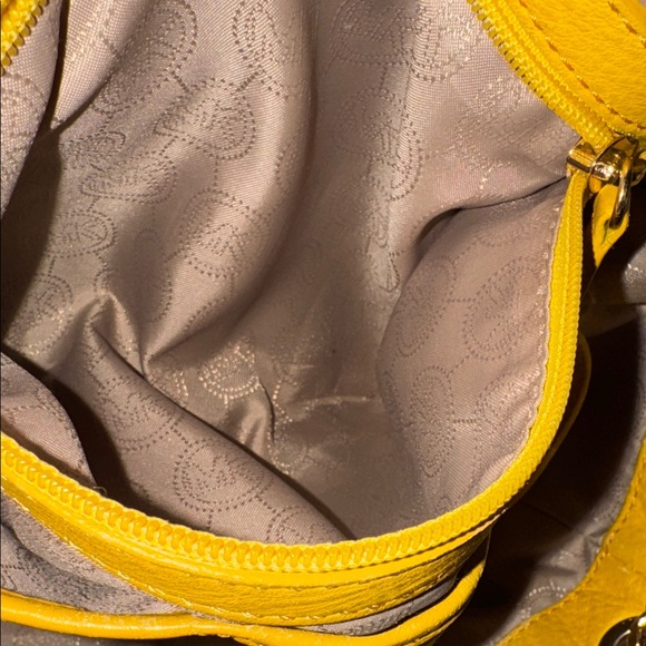 MICHAEL Michael Kors | Zinnia Maragold Yellow Pebbled Leather Satchel -EUC - Picture 8 of 16